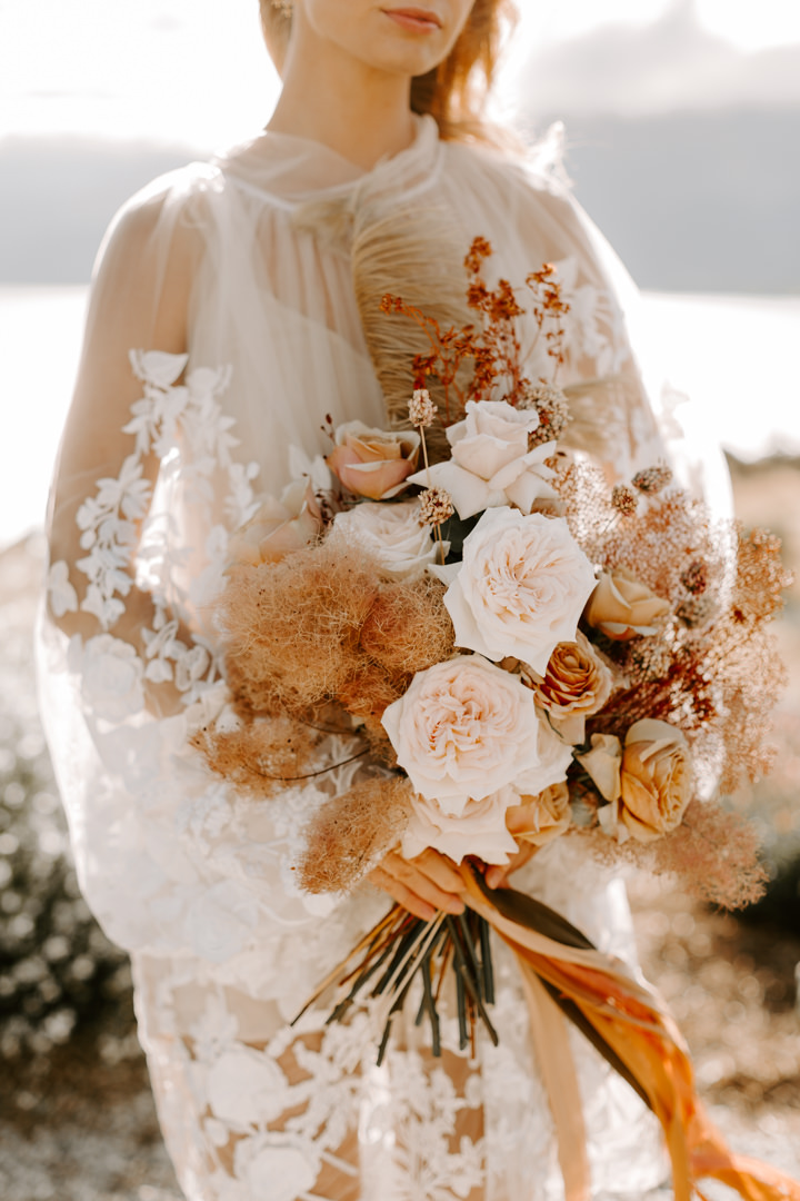 The Vase Queenstown wedding florist at Jacks Retreat Elopement Wedding in Queenstown, New Zealand by Dawn Thomson Photography