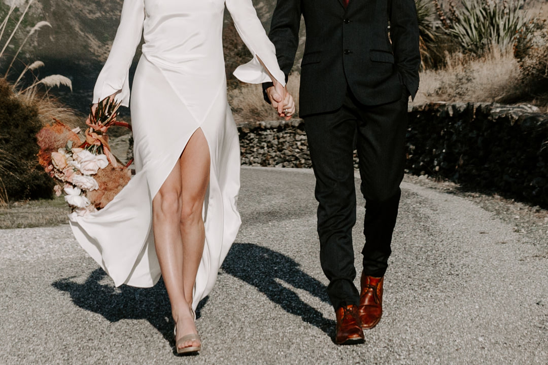 Chaos and Harmony shoes at Jacks Retreat Elopement Wedding in Queenstown, New Zealand by Dawn Thomson Photography